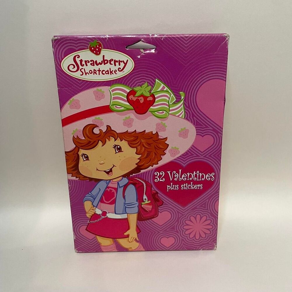 Vintage Y2K Strawberry Shortcake Valentine's Day Card + Stickers NEW Deadstock